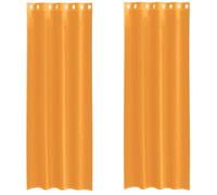 vidaXL Rideaux en Voile avec œillets 2 pcs Orange 140x300 cm, Rideau en Filet, Rideau Transparent, Voile de fenêtre, Traitement de fenêtre