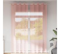 Vidaxl Rideaux En Voile Avec ?illets 2 Pcs Rose 140 X 300 Cm
