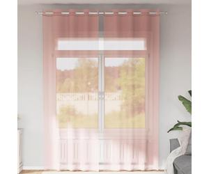 Vidaxl Rideaux En Voile Avec ?illets 2 Pcs Rose 140 X 300 Cm