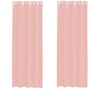 vidaXL Rideaux en Voile avec œillets 2 pcs Rose 140 x 300 cm, Rideau en Filet, Rideau Transparent, Voile de fenêtre, Traitement de fenêtre