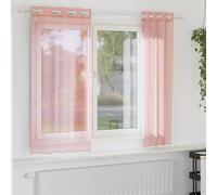Vidaxl Rideaux En Voile Avec ?illets 2 Pcs Rose 140x175 Cm
