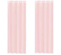 vidaXL Rideaux en Voile avec œillets 2 pcs Rose Clair 140x260 cm, Rideau en Filet, Rideau Transparent, Voile de fenêtre, Traitement de fenêtre