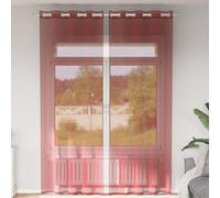 Vidaxl Rideaux En Voile Avec ?illets 2 Pcs Rouge Bordeaux