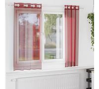 Vidaxl Rideaux En Voile Avec ?illets 2 Pcs Rouge Bordeaux