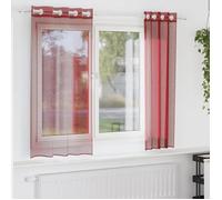 vidaXL Rideaux en voile avec œillets 2 pcs rouge bordeaux 4102155