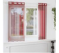 vidaXL Rideaux en voile avec œillets 2 pcs rouge bordeaux 4102156