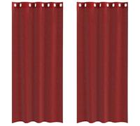 vidaXL Rideaux en Voile avec œillets 2 pcs Rouge Bordeaux, Rideau en Filet, Rideau Transparent, Voile de fenêtre, Traitement de fenêtre