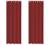 vidaXL Rideaux en Voile avec œillets 2 pcs Rouge Bordeaux, Rideau en Filet, Rideau Transparent, Voile de fenêtre, Traitement de fenêtre