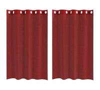 vidaXL Voile Rideaux avec oeillets 2 pcs. Rouge vin
