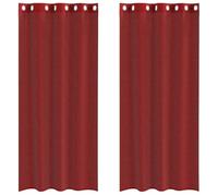 vidaXL Voile Rideaux avec oeillets 2 pcs. Rouge vin