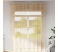 Vidaxl Rideaux En Voile Avec ?illets 2 Pcs Sable