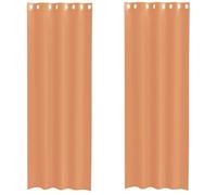 vidaXL Rideaux en Voile avec œillets 2 pcs Terre Cuite, Rideau en Filet, Rideau Transparent, Voile de fenêtre, Traitement de fenêtre
