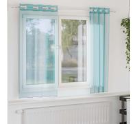 Vidaxl Rideaux En Voile Avec ?illets 2 Pcs Turquoise