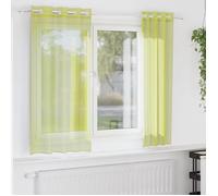 vidaXL Rideaux en voile avec œillets 2 pcs 140x175 cm Vert pomme