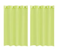 vidaXL Rideaux en Voile avec œillets 2 pcs Vert Pomme 140x175 cm, Rideau en Filet, Rideau Transparent, Voile de fenêtre, Traitement de fenêtre