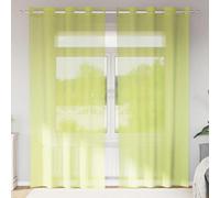 Vidaxl Rideaux En Voile Avec ?illets 2 Pcs Vert Pomme 140x245 Cm