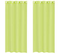 vidaXL Rideaux en Voile avec œillets 2 pcs Vert Pomme 140x245 cm, Rideau en Filet, Rideau Transparent, Voile de fenêtre, Traitement de fenêtre
