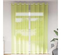 Vidaxl Rideaux En Voile Avec ?illets 2 Pcs Vert Pomme 140x300 Cm
