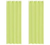 vidaXL Rideaux en Voile avec œillets 2 pcs Vert Pomme 140x300 cm, Rideau en Filet, Rideau Transparent, Voile de fenêtre, Traitement de fenêtre