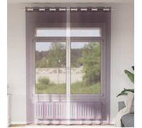 vidaXL Rideaux en voile avec œillets 2 pcs Violet 140x300 cm