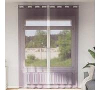 vidaXL Rideaux en voile avec œillets 2 pcs Violet 140x300 cm