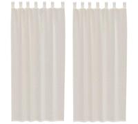 vidaXL Rideaux en Voile avec Passants 2 pcs crème, Rideau en Filet, Rideau Transparent, Voile de fenêtre, Traitement de fenêtre