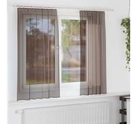 Vidaxl Rideaux En Voile Avec Passants 2 Pcs Marron
