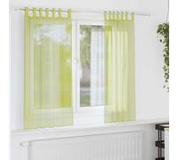 Vidaxl Rideaux En Voile Avec Passants 2 Pcs Vert Pomme