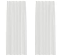 vidaXL Rideaux en Voile avec Passe-tringles 2 pcs Blanc, Rideau en Filet, Rideau Transparent, Voile de fenêtre, Traitement de fenêtre