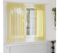 Vidaxl Rideaux En Voile Avec Passe-Tringles 2 Pcs Jaune