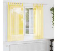 Vidaxl Rideaux En Voile Avec Passe-Tringles 2 Pcs Jaune