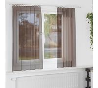 Vidaxl Rideaux En Voile Avec Passe-Tringles 2 Pcs Marron
