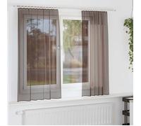 vidaXL Rideaux en voile à passe-tringles 2 pcs Marron transparent