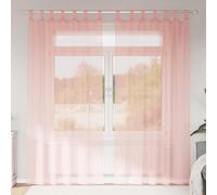 vidaXL Rideaux en voile avec passe-tringles 2 pcs transparents Rose