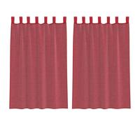vidaXL Rideaux en Voile avec Passe-tringles 2 pcs Rouge Bordeaux, Rideau en Filet, Rideau Transparent, Voile de fenêtre, Traitement de fenêtre