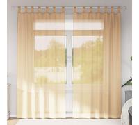 Vidaxl Rideaux En Voile Avec Passe-Tringles 2 Pcs Sable