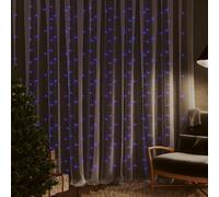 vidaXL Lichtsnoergordijn met 300 LED's en 8 functies 3x3 m blauw328930 Blue