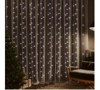 vidaXL Rideaux Lumineux à LED Décoration de Noël Ornement de Noël Mariage Salon Salle de Séjour Maison 3x3 m 300 LED Blanc 328928