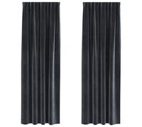 vidaXL Rideaux occultants 2 pc Gris foncé 140 x 260 cm Velours