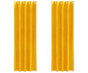 vidaXL Rideaux occultants 2 pc Jaune Moutarde 140 x 225 cm Velours | Idéales pour tout type de pièce, Bloque la lumière complètement, Aspect moderne avec une super texture