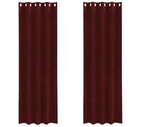 vidaXL Rideaux occultants 2 pcs Bordeaux 140 x 245 cm Velours, Rideaux occultants élégants, en Velours Chic, pour Chambre, Salon et décoration intérieure