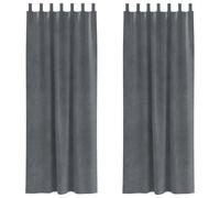 vidaXL Rideaux occultants 2 pcs Gris Clair 140 x 225 cm Velours, Rideaux occultants élégants, en Velours Chic, pour Chambre, Salon et décoration intérieure
