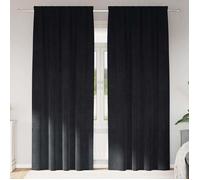 vidaXL Rideaux occultants en velours 2 pcs Noir 140 x 260 cm 4107172