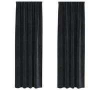 vidaXL Rideaux occultants 2 pcs Noir 140 x 260 cm Velours, Rideaux occultants élégants, en Velours Chic, pour Chambre, Salon et décoration intérieure
