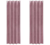 Vidaxl Rideaux Avec Des Rideaux 2 Pcs Rose Foncé 140 X 245 Cm Velours
