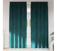 vidaXL Rideaux occultants 2 pcs Vert foncé 140 x 225 cm Velours 4107215