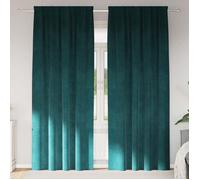 vidaXL Rideaux occultants 2 pcs Vert foncé 140 x 260 cm Velours 4107217
