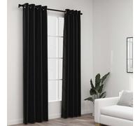 2x Rideaux Occultants Aspect de Lin Anthracite 140x245 cm Fenêtre Salon vidaXL