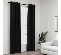 vidaXL Rideaux occultants aspect de lin Anthracite 140x245 cm 2 pièces