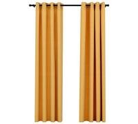 2x Rideaux Occultants Aspect de Lin Anthracite 140x245 cm Fenêtre Salon vidaXL